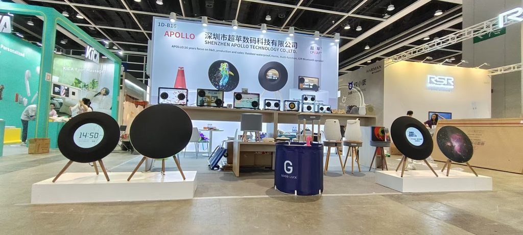 HKTDC show of our bluetooth speaker at site